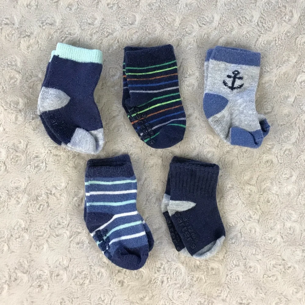 Carter’s Baby Boy Socks Bundle Anchor Stripes